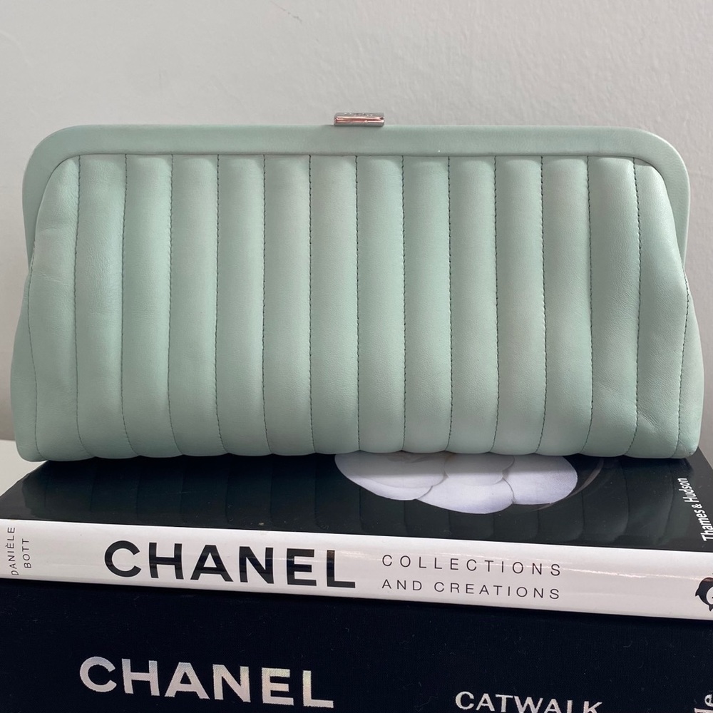 RARE authentic Chanel lamb skin clutch